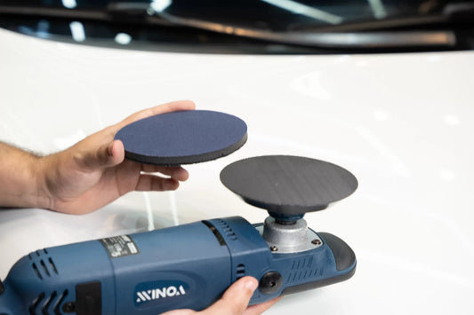 PAD PARA PULIR VIDRIOS TIPO LONA 5 PULGADAS - PASO 2